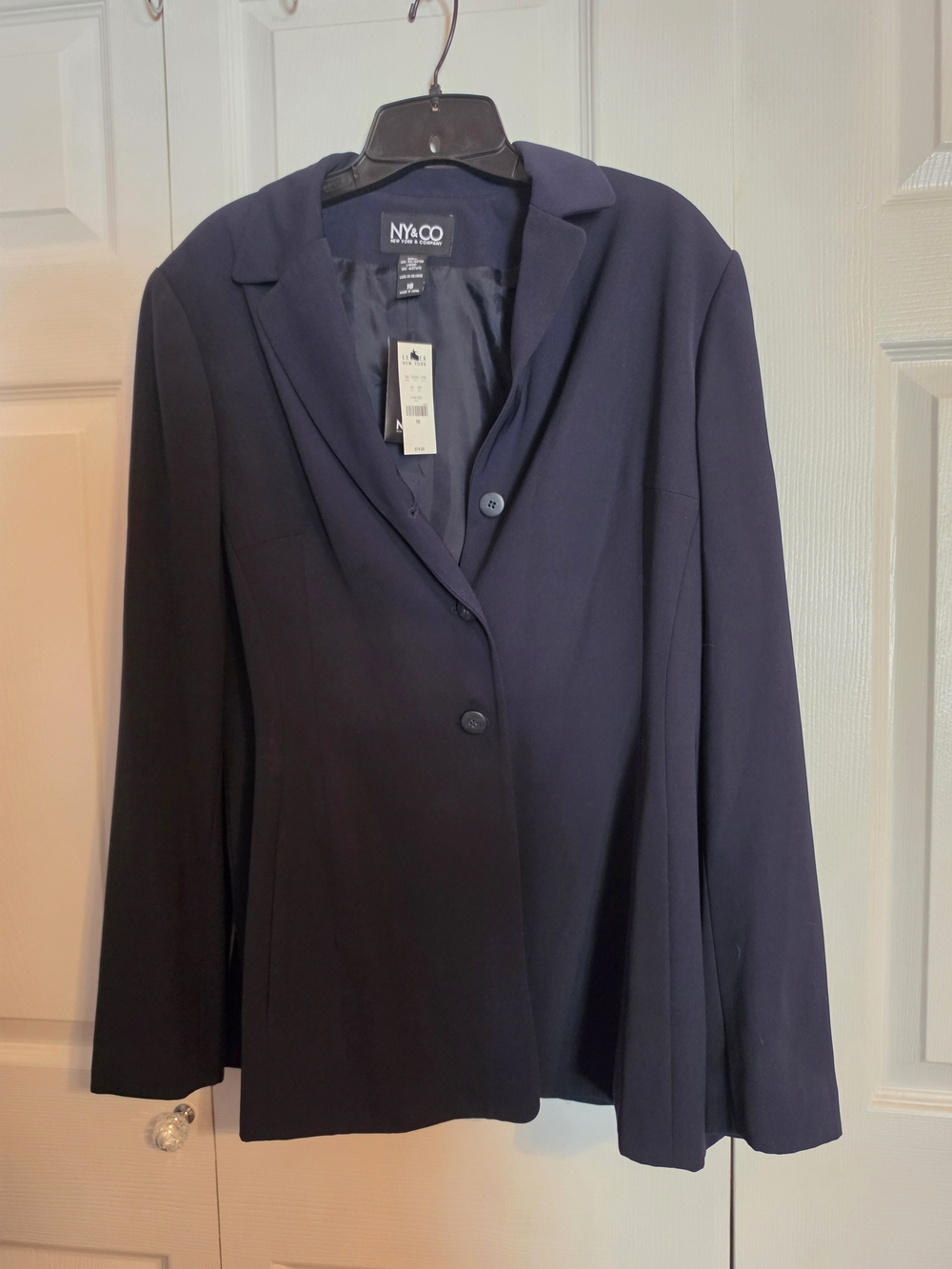 New York & Company Navy Two-Button Women's Blazer